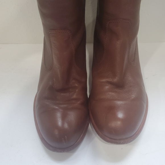 Coach Fayth Whiskey Leather Pull On Round Toe Knee High Riding Boots Brown 10 - Picture 6 of 11